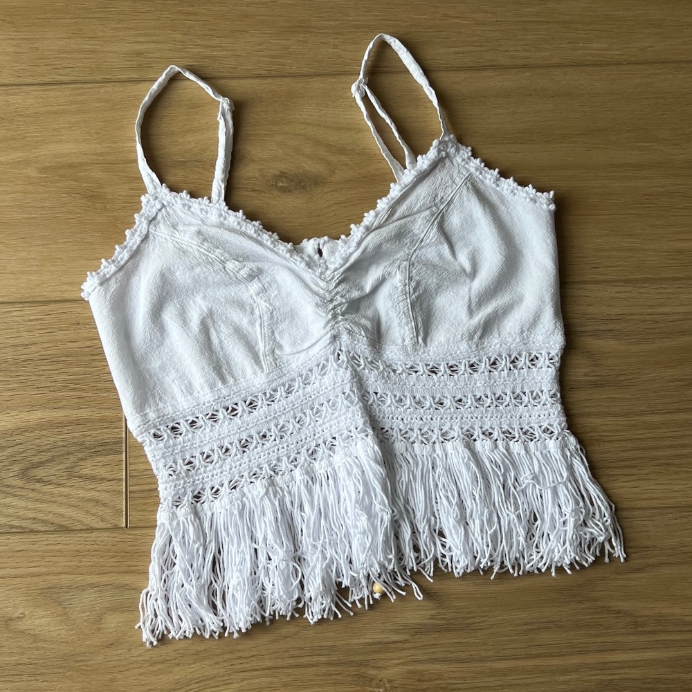 Crochet Crop Top from Cotton Natural